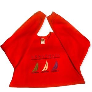 VINTAGE 80’s Sweatshirt - Nautical ‘Annapolis Sailboats’ - size ADULT XL